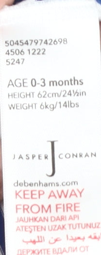 Jasper Conran Unisex Baby White & Blue Striped T-Shirt 0-3 Months