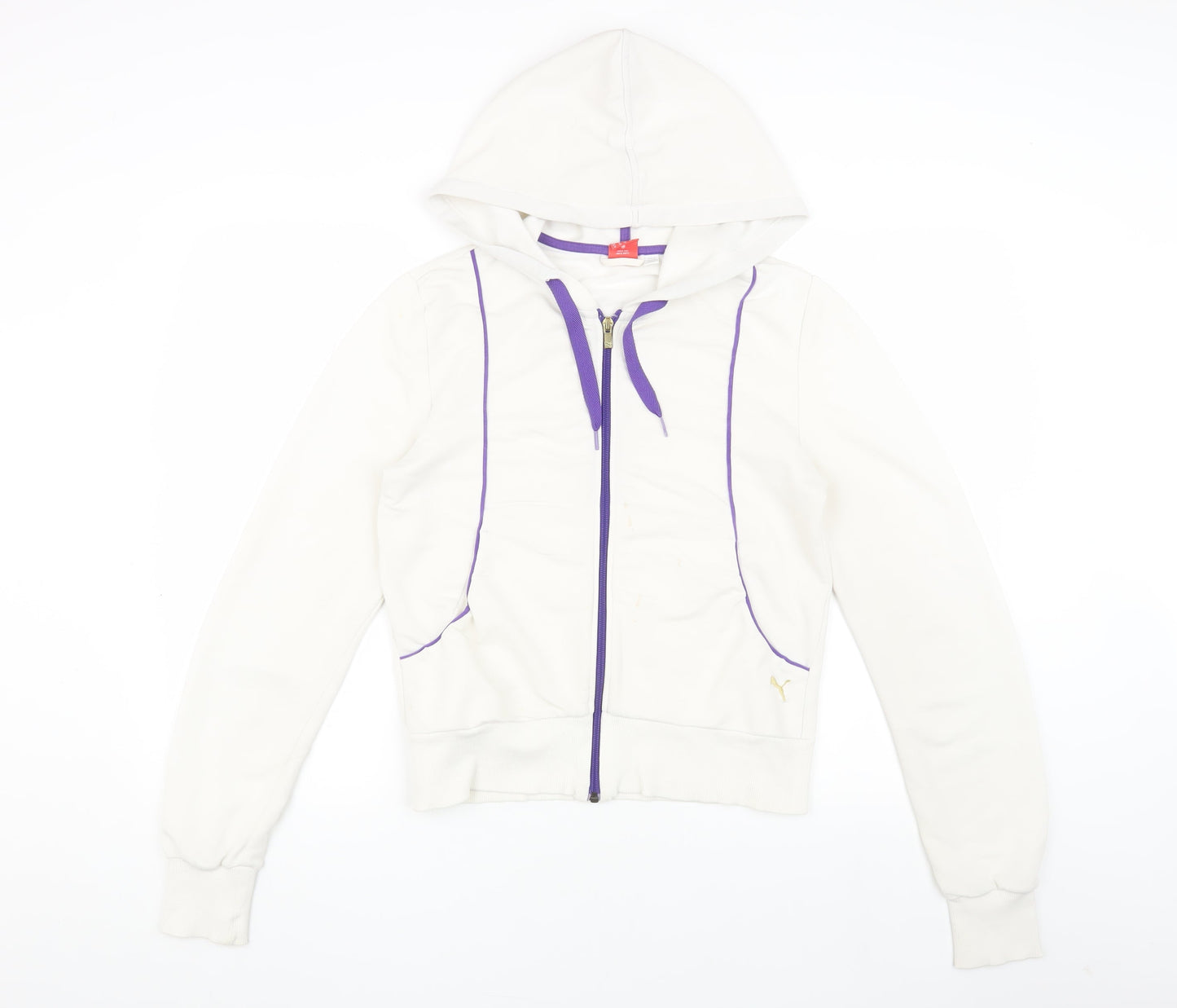 Puma Women's White Full Zip Hoodie Size 12