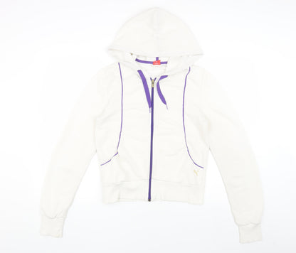 Puma Women's White Full Zip Hoodie Size 12