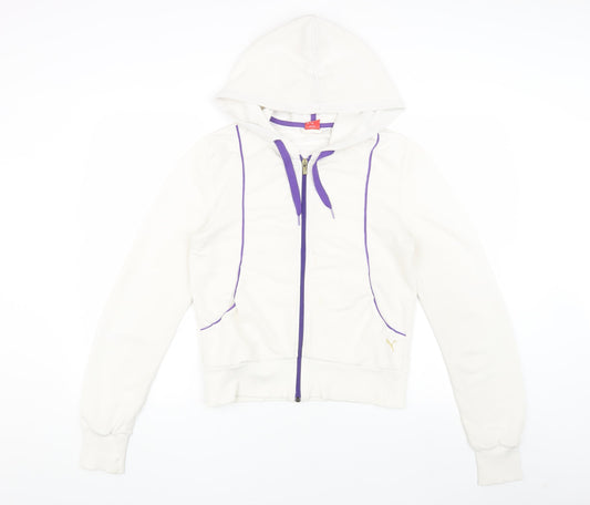 Puma Women's White Full Zip Hoodie Size 12