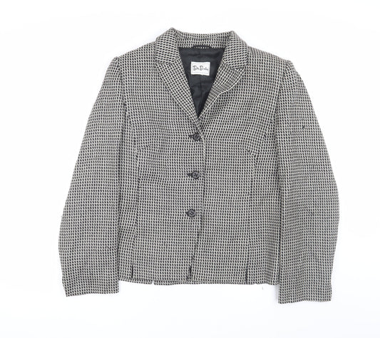 Betty Barclay Women's Black White Check Blazer Size 14