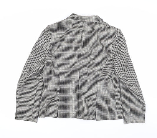 Betty Barclay Women's Black White Check Blazer Size 14