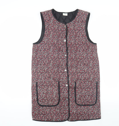 Jacqueline de Yong Women's Black Floral Waistcoat Size 6 UK