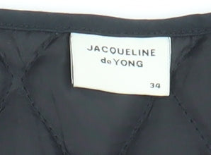 Jacqueline de Yong Women's Black Floral Waistcoat Size 6 UK