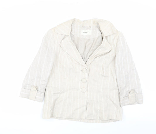 Minuet Women's Beige Striped Blazer Size 14