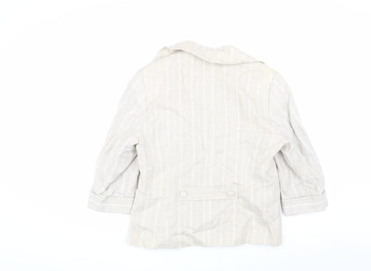 Minuet Women's Beige Striped Blazer Size 14