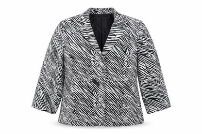 Le Suit Women's Black Animal Print Blazer - Size 14
