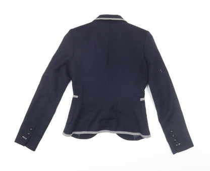 Zara Woman Women's Blue XS Blazer with Notch Lapel