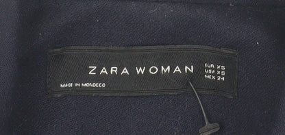 Zara Woman Women's Blue XS Blazer with Notch Lapel