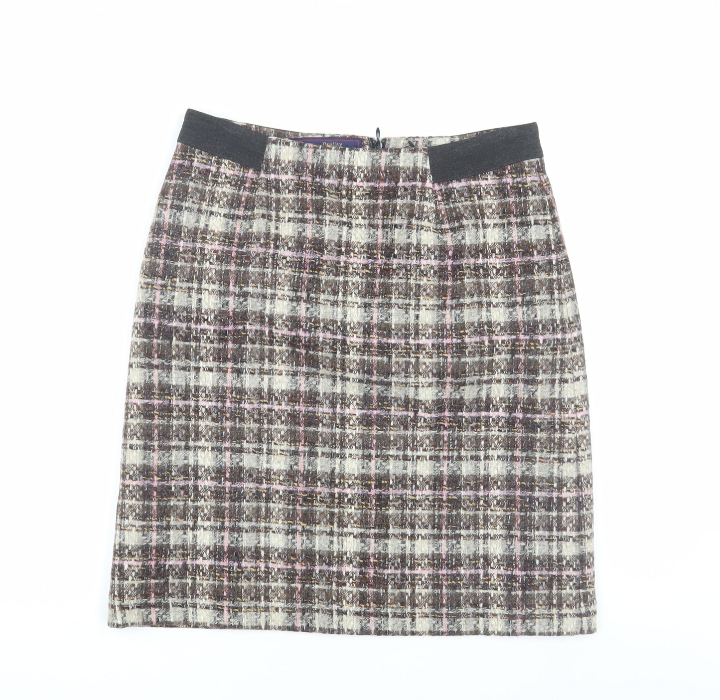 Laura Ashley Women's Check Pencil Skirt, Size 10, Multicoloured