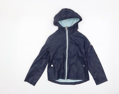 Michael Kors Girls Blue Hooded Rain Coat 6-7 Years
