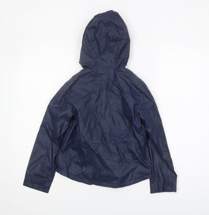 Michael Kors Girls Blue Hooded Rain Coat 6-7 Years