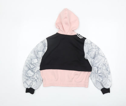 River Island Girls Black & Pink Full Zip Hoodie 9-10 Years