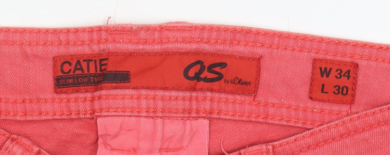QS by s.Oliver Women's Red Slim Jeans Size 14