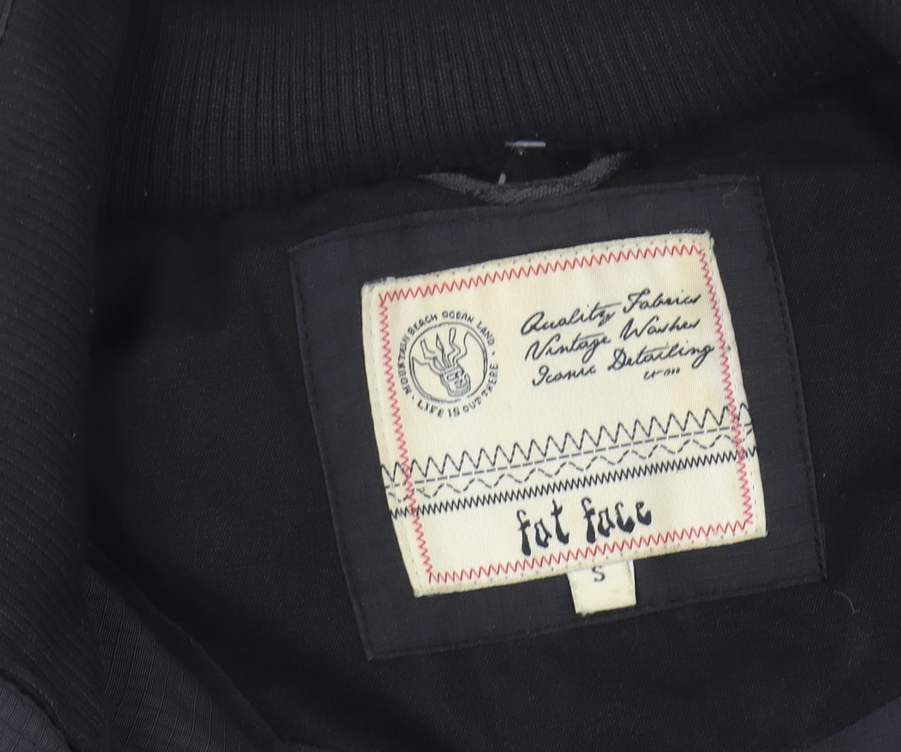 Mens UK Size S Fat Face Black Parka Coat