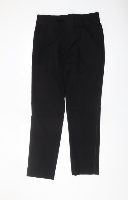 Moss 1851 Men's Black Wool Trousers, Size 34