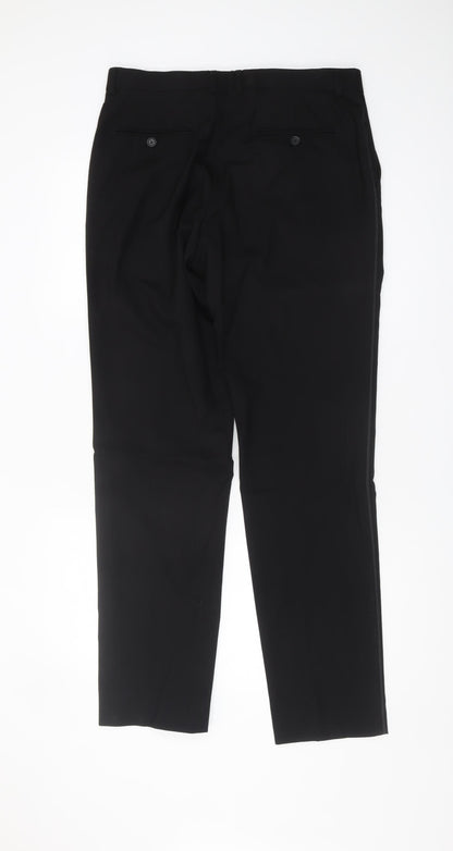 Moss 1851 Men's Black Wool Trousers, Size 34
