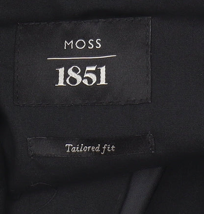 Moss 1851 Men's Black Wool Trousers, Size 34