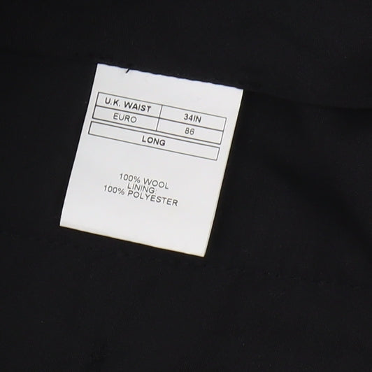 Moss 1851 Men's Black Wool Trousers, Size 34