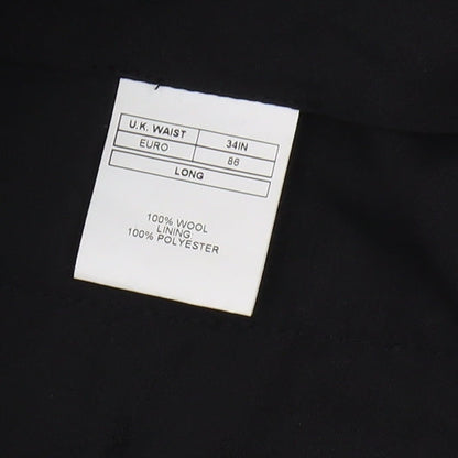 Moss 1851 Men's Black Wool Trousers, Size 34