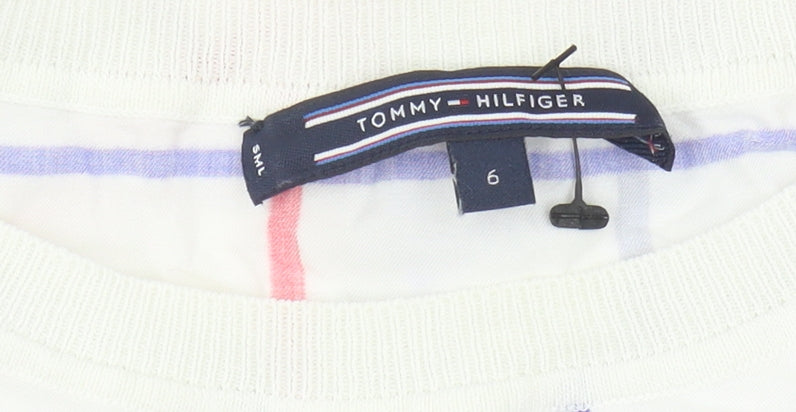 Womens UK Size 6 Tommy Hilfiger Multicoloured Basic T-Shirt