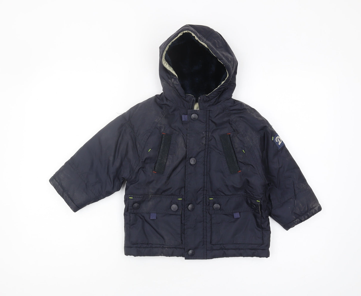 DKNY Boys Blue Puffer Jacket Hooded 2 Years
