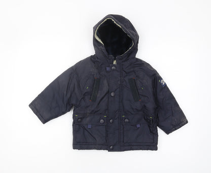 DKNY Boys Blue Puffer Jacket Hooded 2 Years
