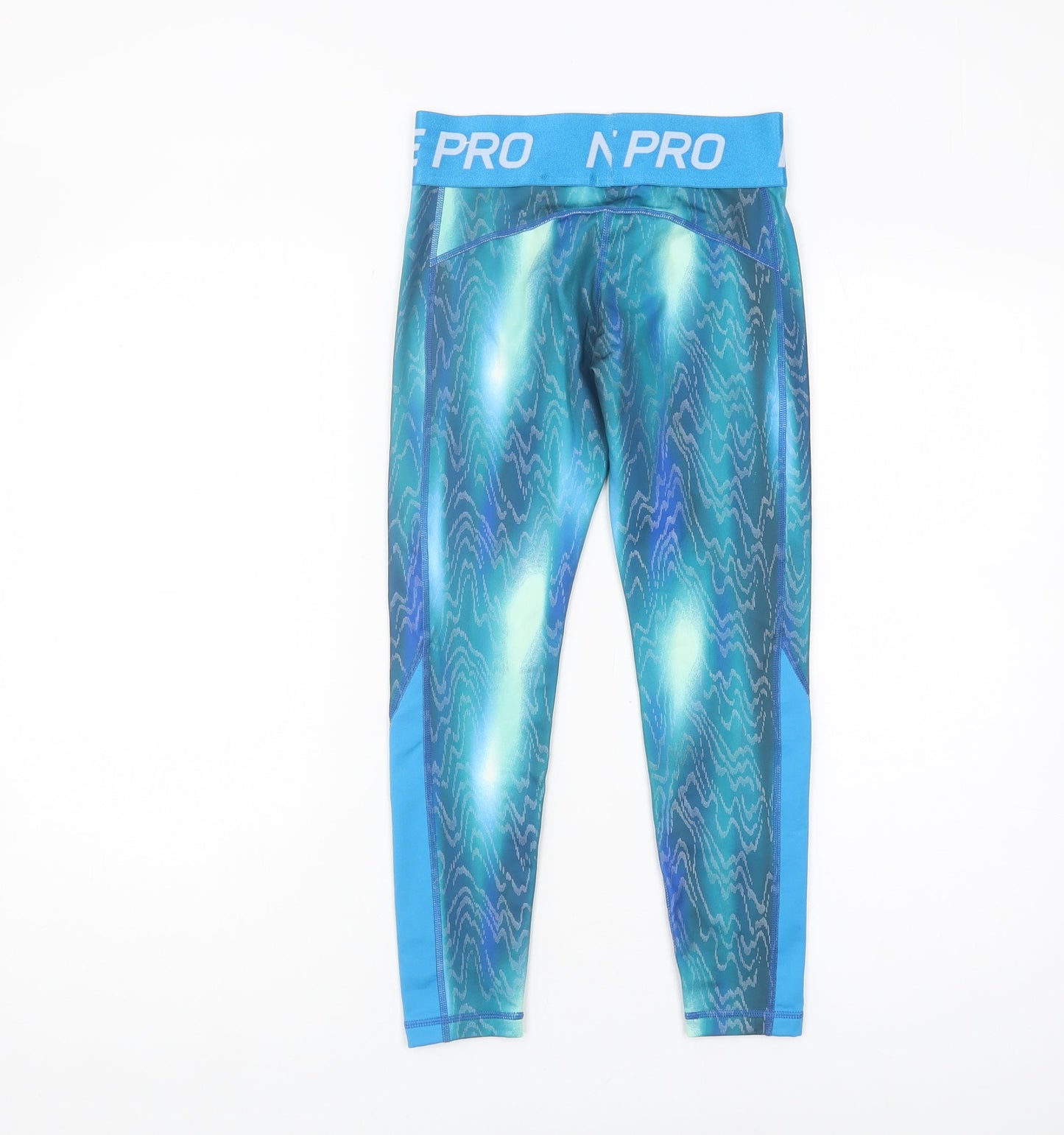 Nike Girls Blue Leggings - S Yoga Fitness Activewear