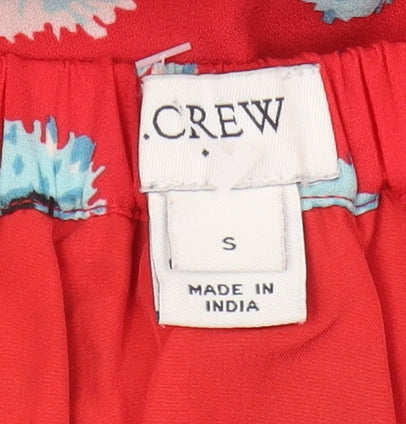 J.CREW Women's Red Floral Midi A-Line Skirt, Size S