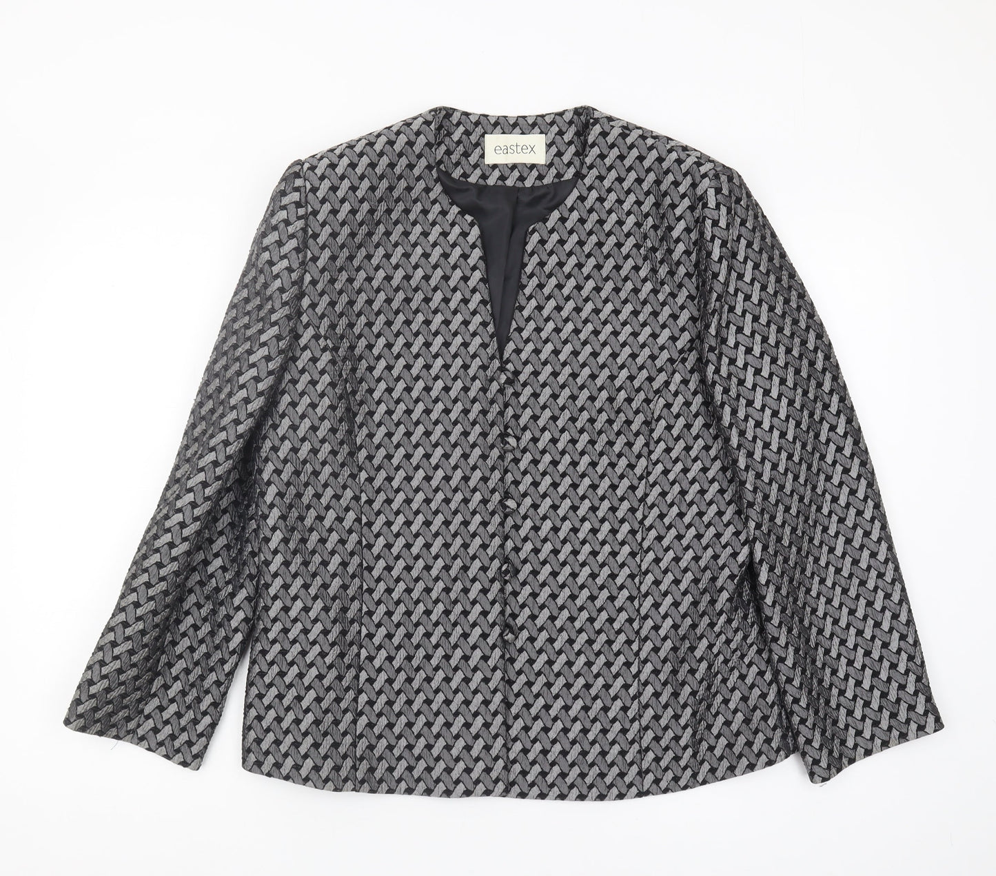 Eastex Women's Black Geometric Blazer Size 14