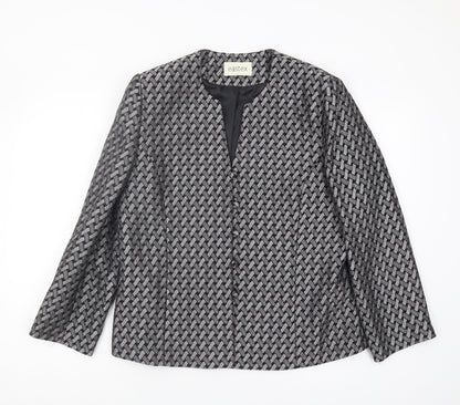 Eastex Women's Black Geometric Blazer Size 14