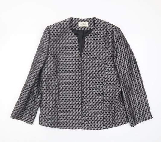 Eastex Women's Black Geometric Blazer Size 14