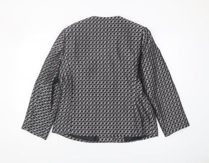 Eastex Women's Black Geometric Blazer Size 14