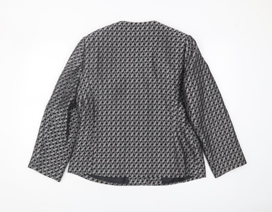 Eastex Women's Black Geometric Blazer Size 14