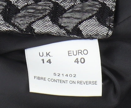 Eastex Women's Black Geometric Blazer Size 14