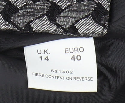 Eastex Women's Black Geometric Blazer Size 14