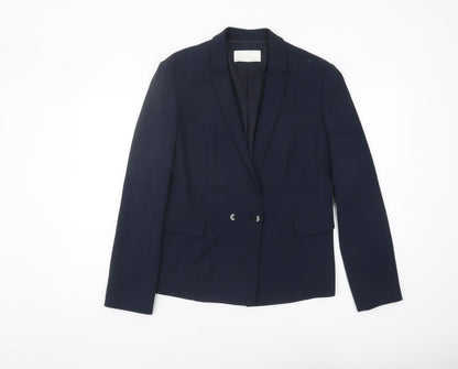 Hugo Boss Women's Blue Suit Jacket - Size 12, Elegant Formal Wear