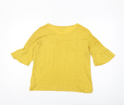 Womens UK Size S Whistles Yellow Basic Blouse