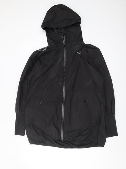 Womens UK Size 10 PUMA Black Windbreaker Coat