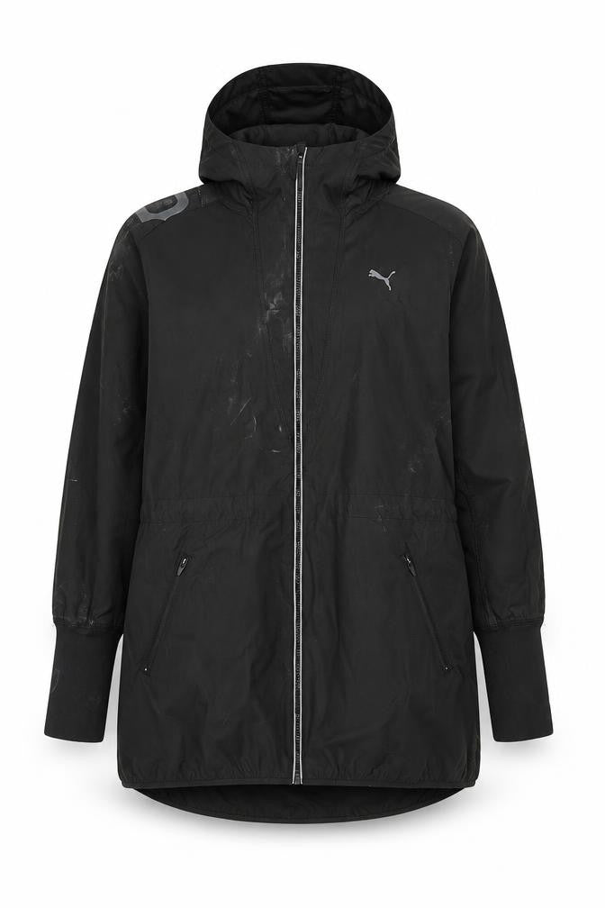 Womens UK Size 10 PUMA Black Windbreaker Coat