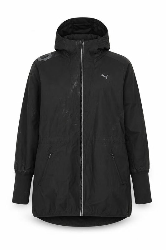 Womens UK Size 10 PUMA Black Windbreaker Coat