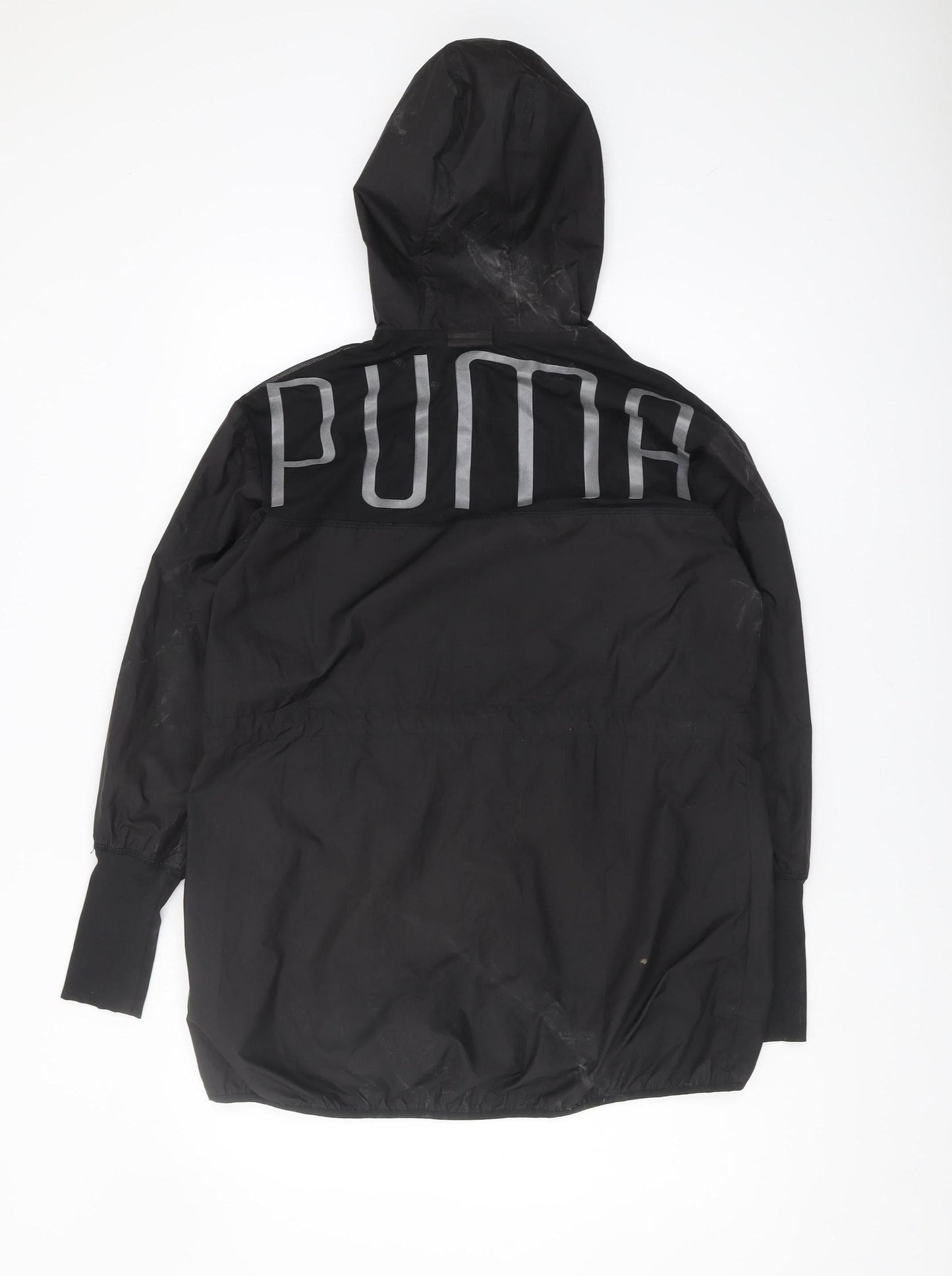 Womens UK Size 10 PUMA Black Windbreaker Coat