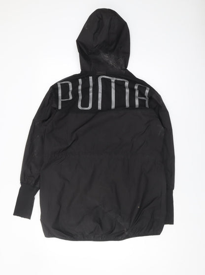 Womens UK Size 10 PUMA Black Windbreaker Coat