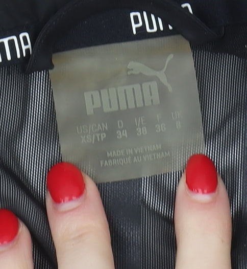 Womens UK Size 10 PUMA Black Windbreaker Coat