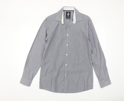 Jeff Banks Men's Slim Fit Blue Striped Shirt, Size 15.5