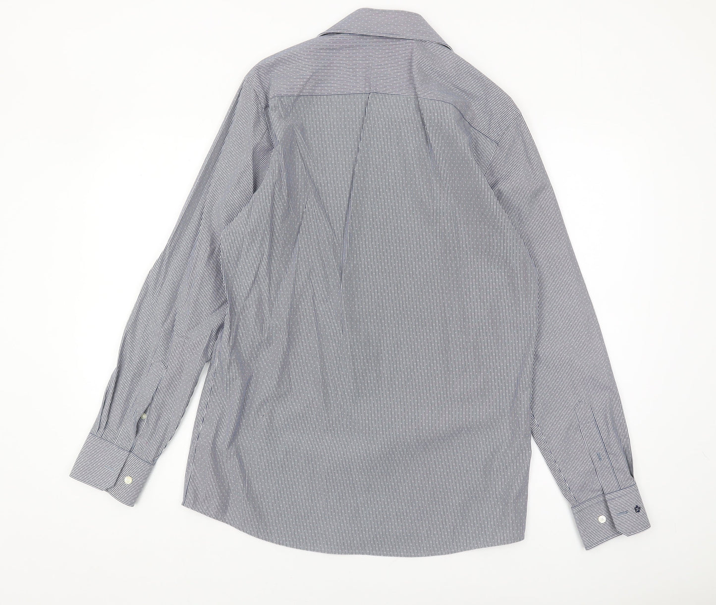 Jeff Banks Men's Slim Fit Blue Striped Shirt, Size 15.5