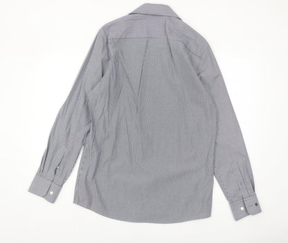 Jeff Banks Men's Slim Fit Blue Striped Shirt, Size 15.5