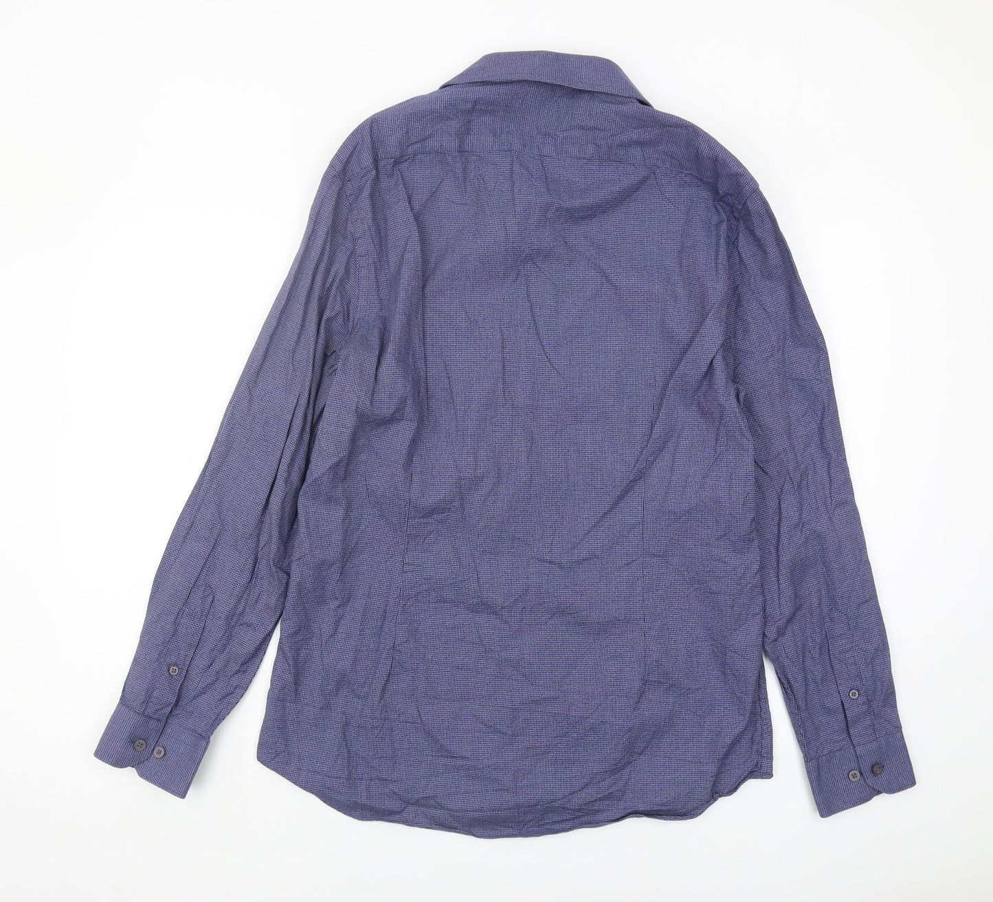 Moss London Men's Blue Slim Fit Geometric Shirt 16