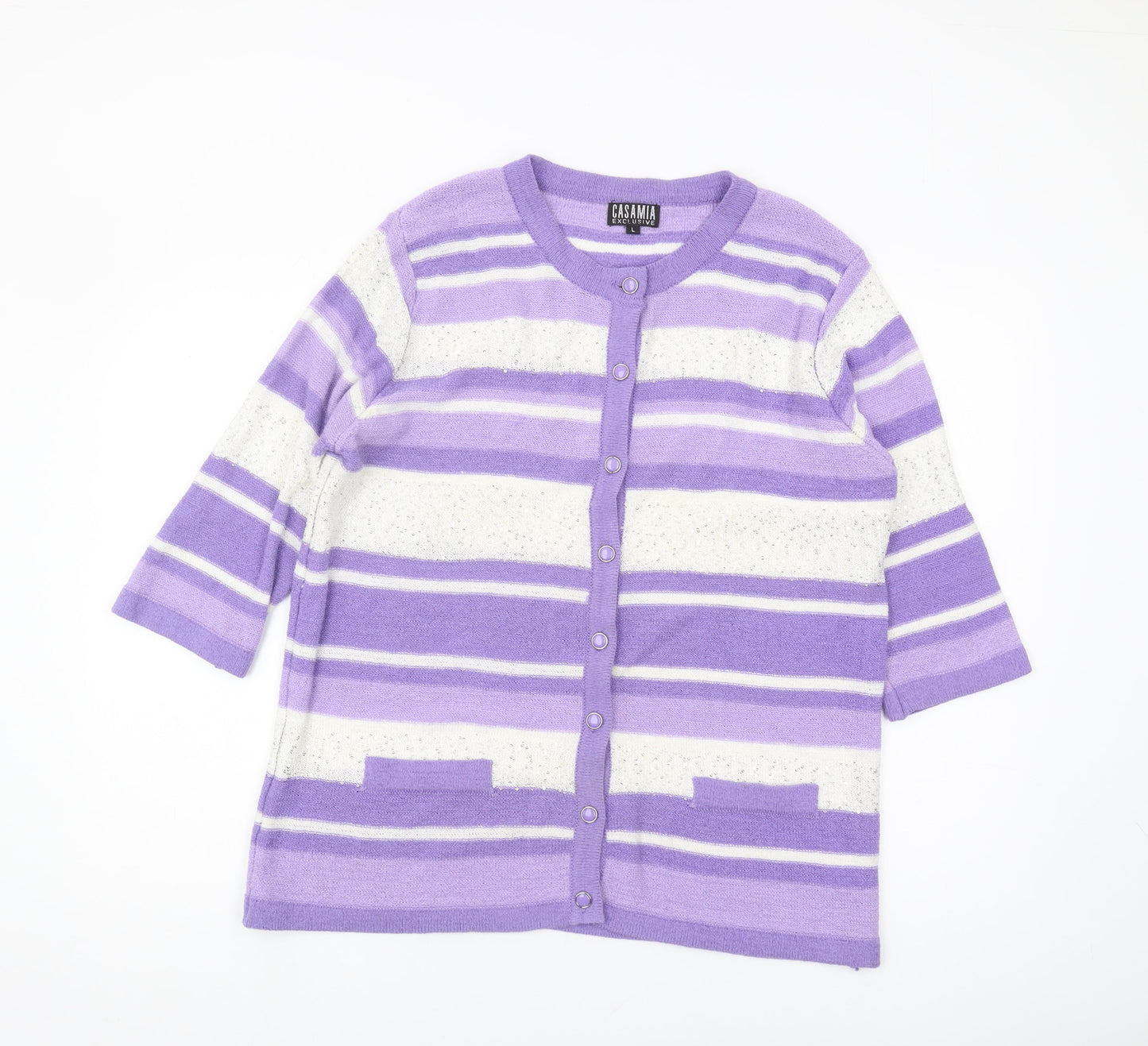 Womens UK Size L Casamia Exclusive Purple Cardigan Jumper
