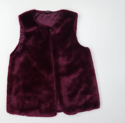 Next Girls Red Faux Fur Bodywarmer 14 Years
